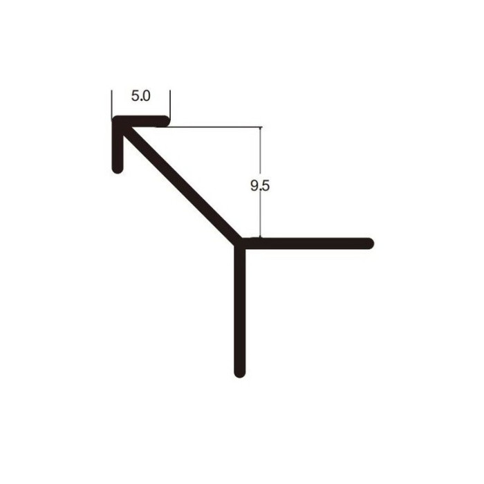Профиль угловой наружный A101 3000х9,5х5 мм, черный