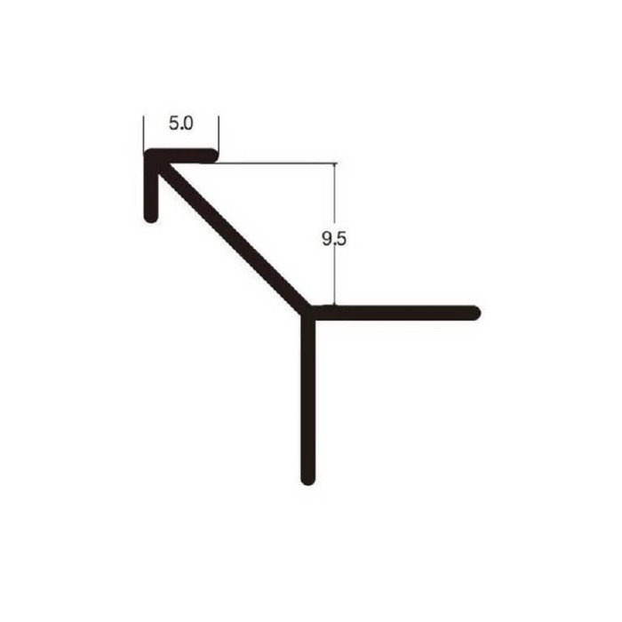Профиль угловой наружный A101 3000х9,5х5 мм, черный