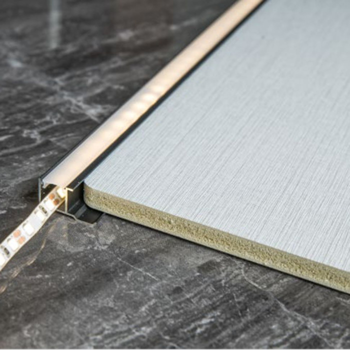 Профиль боковой финишный D1023 3000х16х12 мм, под светодиодную ленту, черный