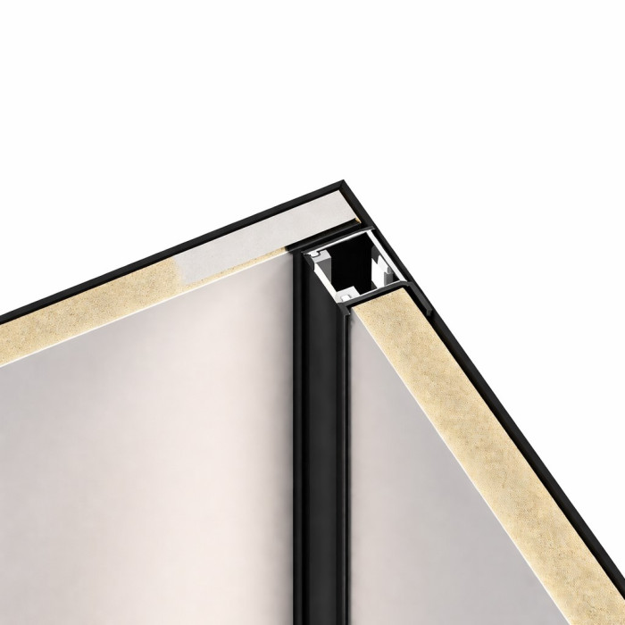 Профиль боковой финишный D1023 3000х16х12 мм, под светодиодную ленту, черный