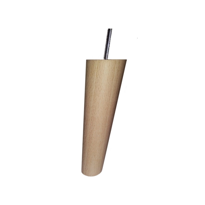 Ножка H=130 дерев. скошенная круглая D46/30 М8 лакированная, бук (Кит)