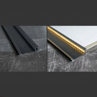 Профиль напольный 750 3000х52,9х11,1 мм, под светодиодную ленту, черный