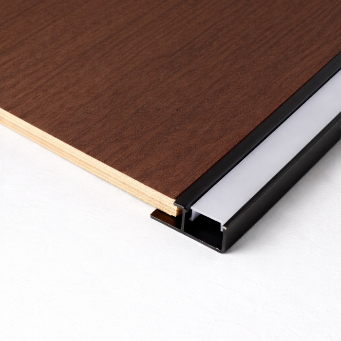 Профиль боковой финишный 5510 black 3000х16х6 мм, под светодиодную ленту, черный