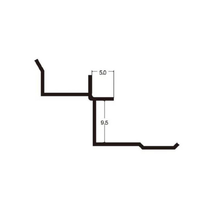 Профиль угловой внутренний A02 3000х9,5х5 мм, черный
