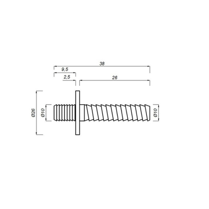 Шкант пластиковый TW0087, М10 9.5/26