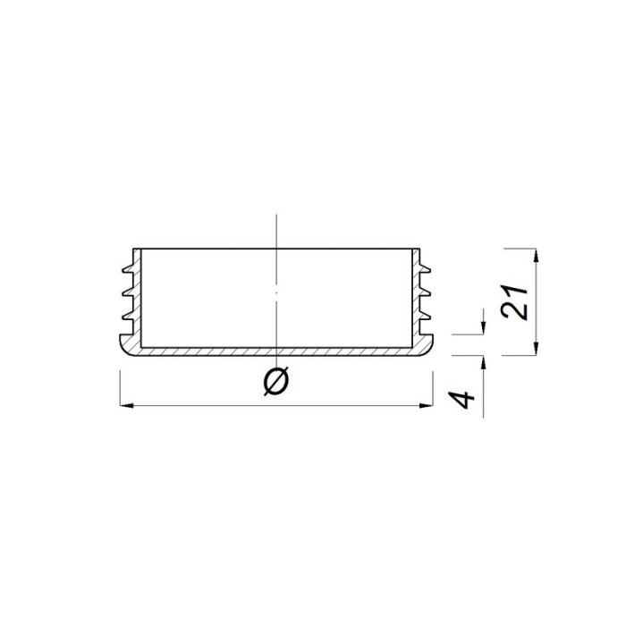 Заглушка TW0058, Ø50 мм, под стенку 1.5 мм, пластик, черный